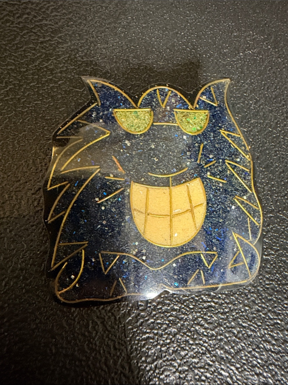 Resin Glitter Cat Creature Unique Brooch Pin